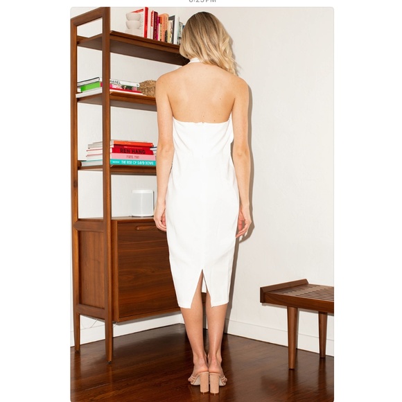 LULUS Hurley White Crisscross Halter Bodycon Midi Dress - Picture 2 of 4